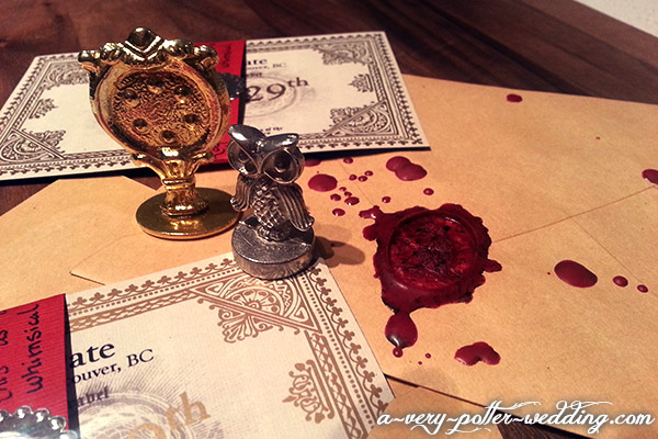 harry potter save the date wax seals envelopes magnets