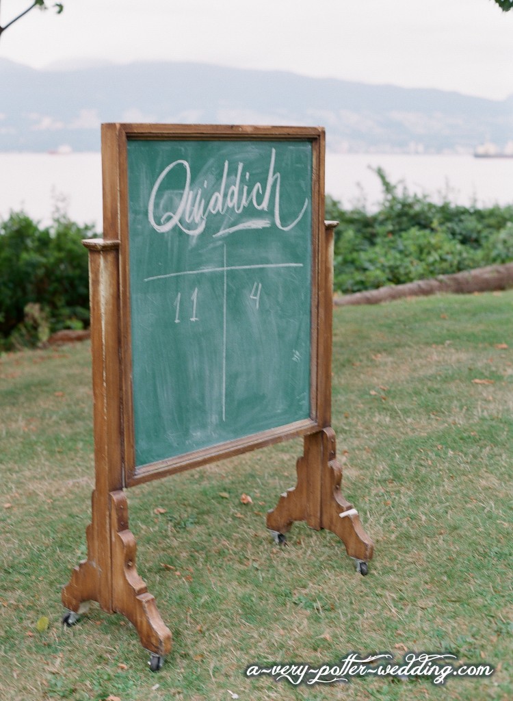 Vintage chalk board keeping quidditch score