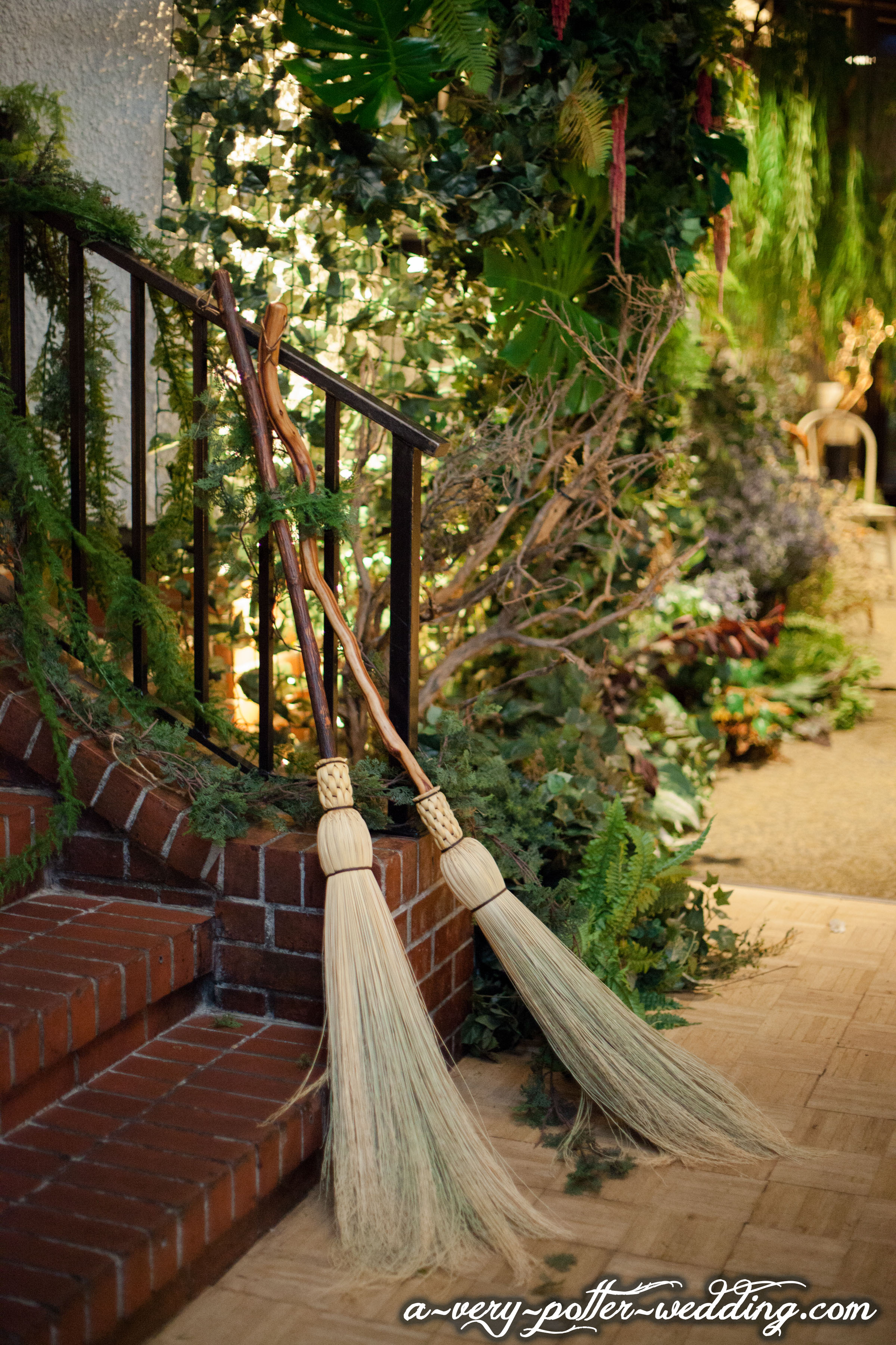 broomsticks in conservatory